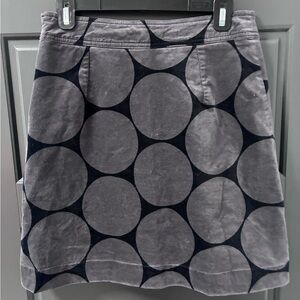 Boden Gray and Black Polka Dot Velvet Skirt, never worn, size 10.